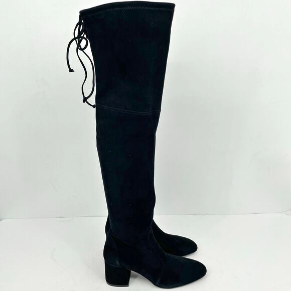 Stuart Weitzman Womens Flareland Tall Suede Boots US 8B EU 38-39 Black NIB - Picture 4 of 13